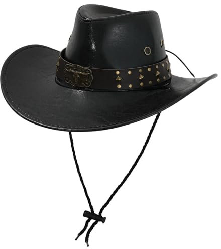 LeeQinersw Cowboyhut Frauen trendy Outdoor -Hut für Wanderkostüm -Requisiten Reisen, Schwarz