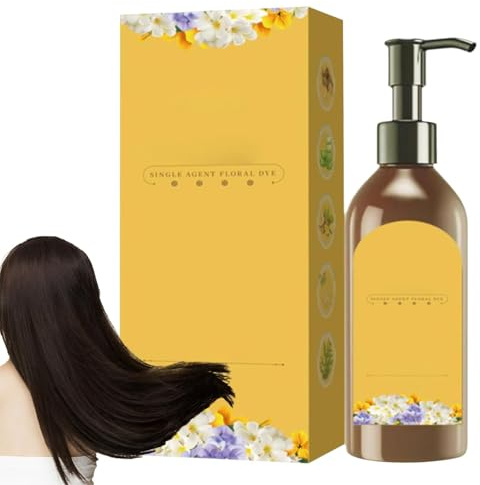 Tintura Vegetale Floreale Monouso Colorazione Rapida e Lunga Durata Nero | Floreale Lunga Durata Naturale per Adulti, Uomini, Donne, Anziani, Anziane e Nonne