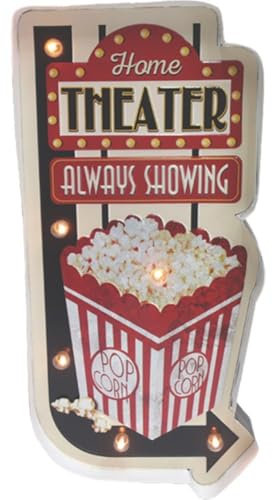 Lipfer Panneaux Lumineux LED pour Cinéma Maison, Lumières De Théâtre pour Cinéma Maison, Plaque Murale Vintage pour Bar, Salle De Jeux, Cinéma, Cuisine, Décoration Murale