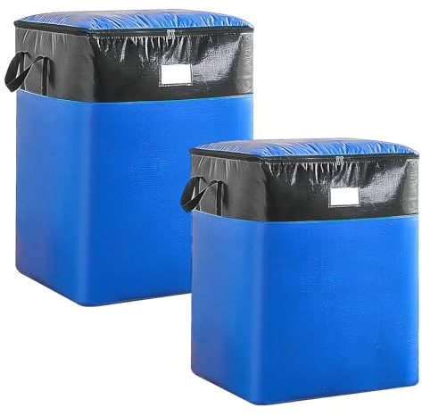 Bolsas para Guardar Ropa, Bolsa Impermeable para Mudanzas 104L+140L, 2 Piezas Bolsas Almacenaje Ropa Plegable, Organizador de Tela Oxford de Edredones con Asas Reforzadas para Transporte y Mudanza