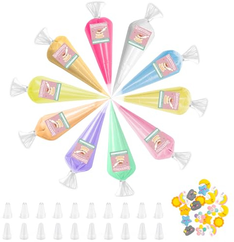 WAN2TLK Simulation Cream Glue Set, 10 Colors Decoden Cream with Piping & Charms, Non-Toxic Water-Based Resin, Decoden Whipped Cream Phone Case DIY & Crafts