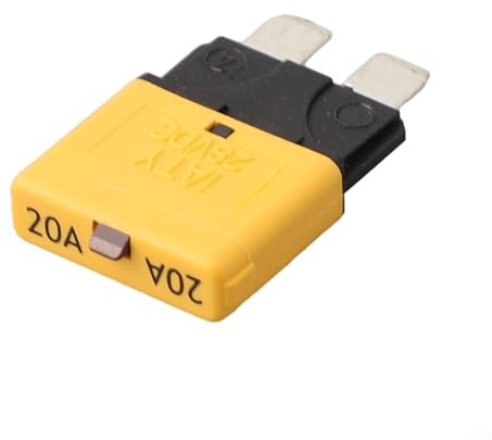 Volakebeing Disjoncteur à lame fusible 12 V 24 V réinitialisable automatique manuel 5-30 A Type ATC Protection contre les surcharges Interrupteur thermique (20 A)