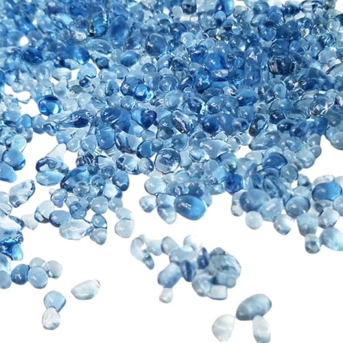 BUBEFSKD Perles de galets en verre de 3 à 6 mm - Facile à nettoyer - Pour réservoirs de poissons - Aspect naturel - Accessoire de paysage - Gravier