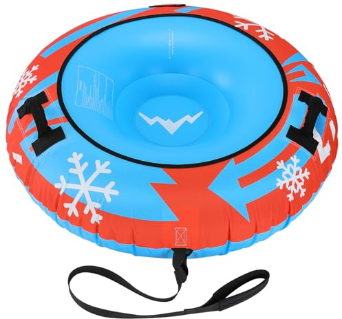 Trineo inflable de tubo de nieve, tubos de nieve de 50 pulgadas para trineos resistentes, trineos inflables para niños y adultos con cubiertas de lona de alta calidad, asas acolchadas, juguetes de