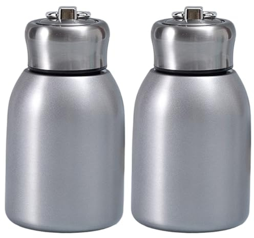 Mini botella de agua, 2 mini botellas de agua aisladas, 10 oz portátiles a prueba de fugas de acero inoxidable 304 pequeñas botellas para mujeres regalos viajes senderismo, pequeña botella de metal
