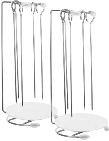 JHKNNK Support Suspendu pour Barbecue 2 Pcs en Acier Inoxydable, Porte Brochette Barbecue Pratique, Étagère Résistante pour Brochettes Larges, Accessoire pour Grillades en Plein Air
