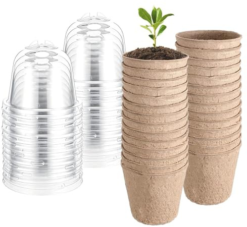Macetas de Inicio para Plantas 30 Piezas Vasos Transpirables de Turba para