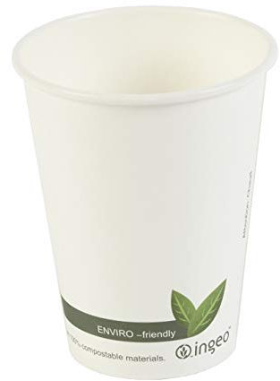 The eco friendly pack: 100 - 8oz (227ml) biodegradable & compostable paper coffee cups with free wooden biodegradable stirrers (8oz (227ml) 100 Pack)