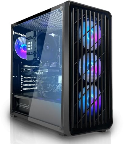 SYSTEMTREFF Gaming PC AMD Ryzen 7 5700X 8x4.6GHz | AMD Radeon RX 9060 XT 16GB DX12 | 1TB M.2 NVMe | 32GB DDR4 RAM | Windows 11 | WLAN Desktop Computer Rechner für Gamer, Zocker & Streamer