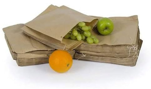 8X 8 Inch Brown Paper Bags Strung, Used for Fruit, Vegetables, Sweets and Crafts recycable biodegradeable Bags Uk Store 247 (1000)