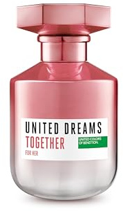 Benetton - Dreams Together, Eau de Toilette para Mujer, Fragancia fresca, casual y femenina, Notas florales y frutales, Optimo para uso diario, 80 ml