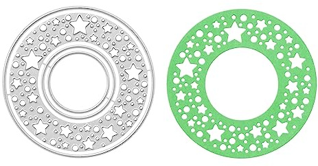 Stanzenshop Stanzschablone Kreis aus Sternen, Stanzformen, Stanzformen, Schablonen, Scrapbooking, Kartenherstellung, DIY, Prägeschablonen, Papierkarten, Cutting Dies