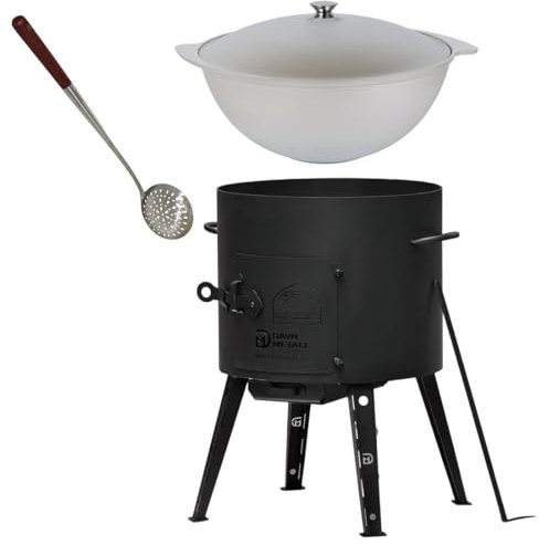 rukauf. SET Utschak, 40 cm + 12 Liter Kasan Kazan aus ALU Feldküche Gulasch-Kessel Feuer-Ofen Outdoor