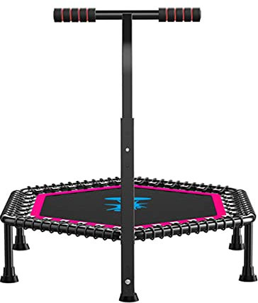 Freizeit-Trampoline, Bungee-Rebounder mit Verstellbarer T-Griffstange, Fitness-Spielzeug Zur Gewichtsreduktion, Lager 550lbs (Color : Pink, Size : 42'')