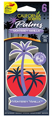 Lufterfrischer Auto Zubehör, California Car Scents, Auto Duft, 6 Stück, Vanille