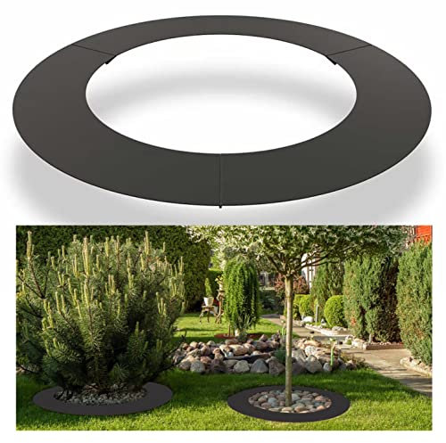 Ultiness® Mähroboter Baumring Rasenkante Mähkante für Bäume und Sträucher, grau (Stahl | Größe: Ø 30/60 cm)