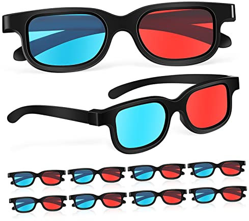Parliky 10 pezzi 3 film 3D film 3D 3D film 3D da computer Lazy da 3D Lunette DVD per computer per cinema Abs