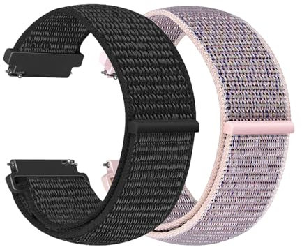Vodtian 18mm Nylon Armband Kompatibel mit Garmin Venu 2S/Venu 3S/Vivoactive 4S/Vivomove 3S/Forerunner 255s/255s Music/265s, Schnellverschluss Ersatz Sport Loop Uhrenarmband für Damen Herren