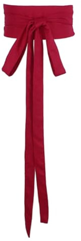 Inzegao Obi-Gürtel aus Baumwollleinen für Damen, verlängerte Schnürung, Wickel-Taille, breiter Cinch-Gürtel für Kleid, selbstknotend, Taillenbund