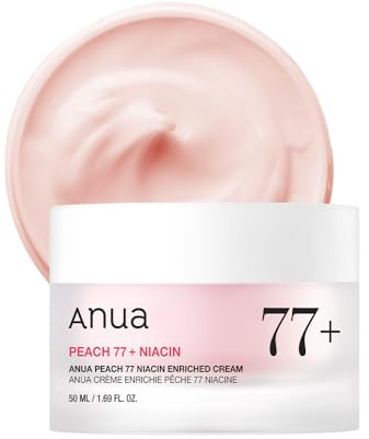 ANUA Peach Niacinamide Cream, Hydrating Face Moisturizer with Collagen, Vitamin B12, Ceramide & Panthenol, Barrier Repair for Dry Skin, Glowing Glass Skin, Korean Skincare, 1.69 fl.oz.