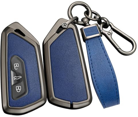 ontto Autoschlüssel Hülle Passt für Skoda Octavia A8 MK8 für Seat Leon FR Mk4 Cupra Formentor für VW Golf 8 ID.4 Schlüsselgehäuse Schlüsselhülle Schlüsselanhänger Schlüsselbox Zubehör-Schwarz Blau