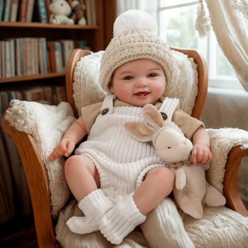 BABESIDE Reborn-Babypuppen 17 Zoll Mia Mädchen | Realistisch, Neugeborene, Süßer weicher Körper, Süßes Lächeln, Echte Hautdetails