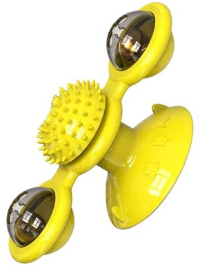 Acouto Jouet pour chats Moulin à vent jouet rotatif interactif multifonctionnel Peigne pour chats pour stimulation physique et mentale applicable à tous les chats matériel TPR