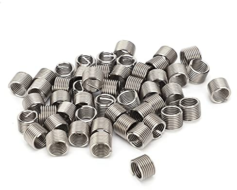 Ouitble 50 Stück Edelstahl 304 Gewinde Reparatur, 50 Stück M7x1x1.5D Gewindeeinsätze Edelstahl-Gewindeeinsätze männlich weiblich Reduziermuttern Reparaturwerkzeug für Schrauben