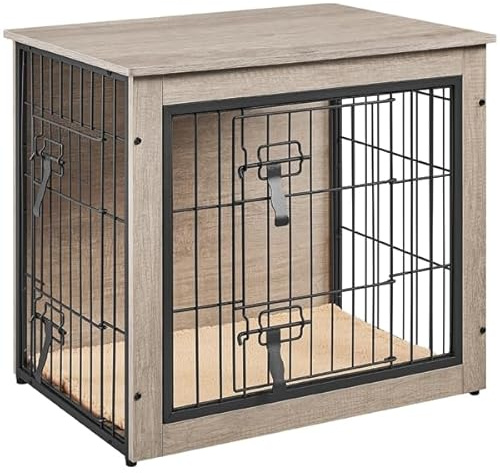 Yaheetech Cage pour Chien Intérieur Cage pour Animaux Maison pour Chien Niche en Bois pour Animaux de Compagnie 69×51×61 cm Gris