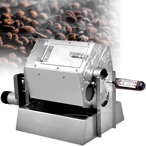 ZHIXUMM Tostatrice Elettrica per Chicchi di caffè per Uso Domestico, Macchina Tostatrice Professionale A Tamburo da 3,4 L con Termometro E Refrigeratore per Chicchi di caffè, per caffè, Arachidi
