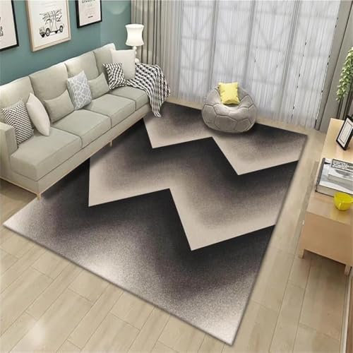 DJHWWD Deko FüR Teenager Zimmer Teppich Schlafzimmer rechteckiger Arbeitszimmer schwarzer pflegeleicht Teppiche auslegeware 140X200CM