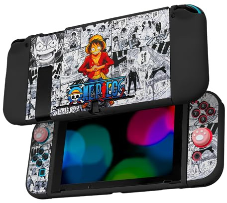 Switch Protective Case, Soft TPU Slim Cover for Switch NS Console & Controllers - Shockproof, Wear-Resistant & Easy to Clean (A12)