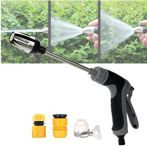 Pressure Washer, High Pressure Nozzle, Hose Nozzle, High Pressure Water Gun with 3 Nozzles, Fits Almost Any Garden Hose (1 PCS)