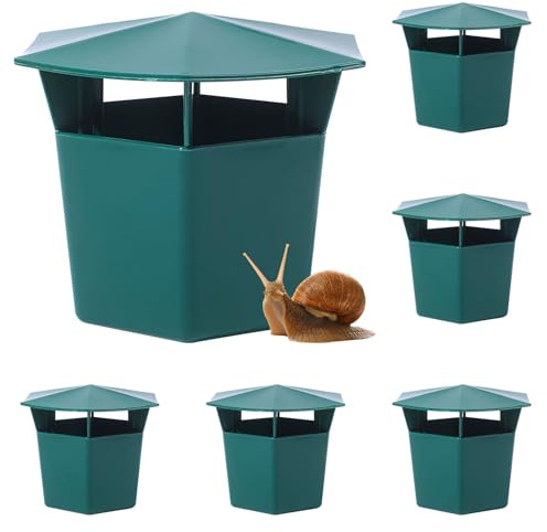 Nexoria 6 Stück Schneckenfalle, Schneckenfallen für den Garten schneckenschutz hochbeet Schneckenzaun Kunststoff Schneckenabwehr Schneckenzaun Hochbeet Schneckenhaus für Pflanzen vor Schnecken (Grün)