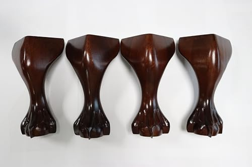 DesignerSofas4u.co.uk 8 Claw Ball Queen Anne Wood Furniture Legs Set of 4 Sofa Stool Chair Replacement