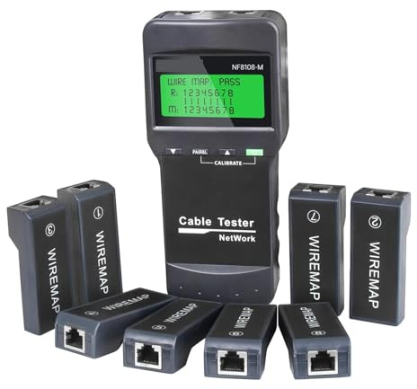 Probador de cable de red con pantalla LCD, medidor de longitud, probador multifuncional, herramienta de red, rastreador de cables