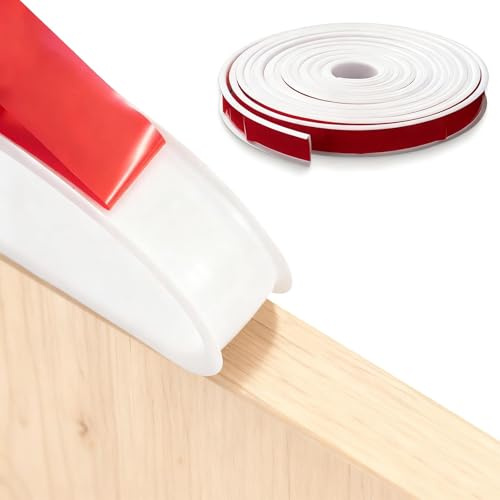 Alriedy Furniture Edge Banding Strip Cabinet Edge Sealing Tape, 5m x 18mm U-Shape Self-Adhesive TPE Trim – Waterproof Protection for Tables, Shelves, Wood Veneer, MDF & Plywood, Flexible Durable