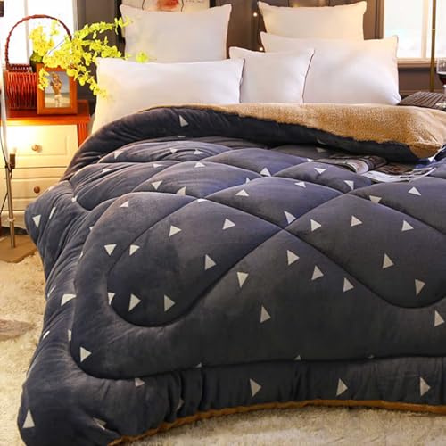HLTQL Trapunta Invernale in Soffice Cashmere Trapunte Invernali Pesanti in Lana d'Agnello Coperta Calda Imbottita Invernale Letto Matrimoniale(a5,150x200cm*2.5kg)