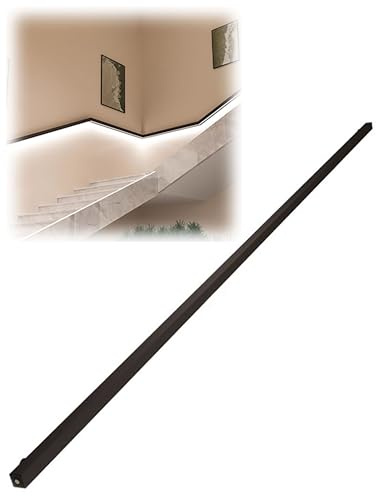 Pasamanos de escalera LED con sensor corporal, luz ultrabrillante de 4000 K, pasamanos de seguridad de acero inoxidable for interiores y exteriores(Auto-Sensing,Right-100cm/39.4in)