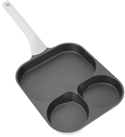 Naroote Padella da 3 Tazze, Padella per Colazione 3 in 1, Antiaderente per Interni in Lega Ti con Apertura di Inclinazione di 130°, Ideale per Bistecche, Omelette, Pancetta, Hamburger e Pancake