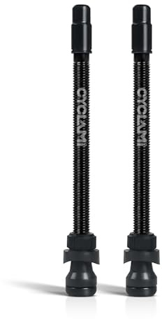 2 Stück CYCLAMI Schwarze Presta Tubeless Ventile 45/65/85mm, Hochwertige Alu Anti-Leck für Schlauchlos-Reifen, mit Ventileinsatz-Entfernerwerkzeug mit Rennrad, Gravelbike und Mountainbike