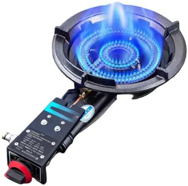 Fornello A Gas Portatile Da 60 Cm, Piano Cottura A Gas Ad Alta Efficienza Con Anello Fuoco Da 8,7 KW, GPL Commerciale/piano Di Lavoro Naturale, Con Ghisa Antivento(LPG)