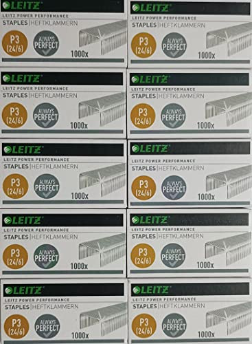 Leitz 5570 Heftklammer (24/6 mm) 1000 Stück verzinkt (10 Packungen)