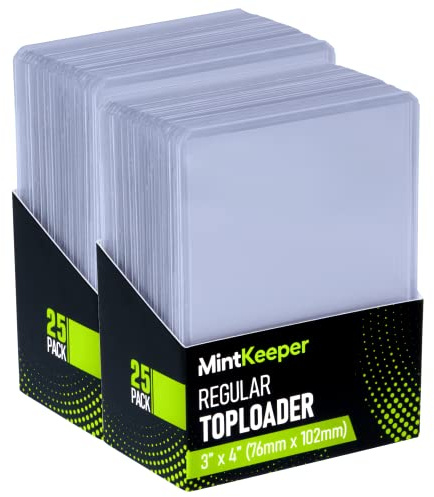 MintKeeper Top loaders Clear Hard Card 35pt Sleeves Compatible with Pokemon, Sports and MTG Toploaders (50 Pack)