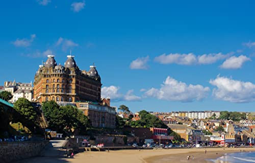 LHJOYSP puzzles for men jigsaw puzzle 1000 piece City Coast England Promenade North Sea Beach Scarborough North Yorkshire 75x50cm