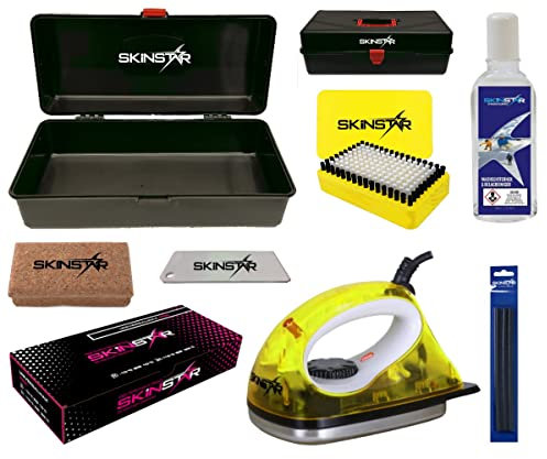 SkinStar Skiwax Set Skiwachs Starter Set inkl. Wachskoffer 8- teilig