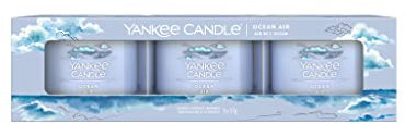 Yankee Candle Ocean Air 3 gefüllte Votivkerzen, Geschenkset
