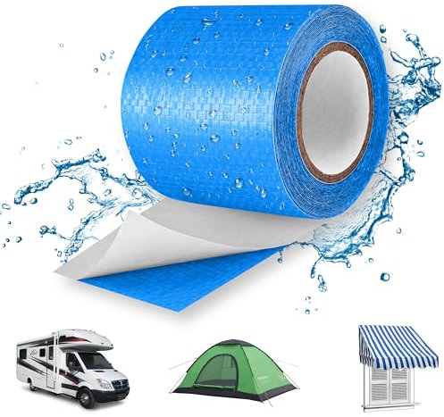 Lechin Cinta Adhesiva / 5,7cm x 5m Cinta americana extrafuerte/Cinta adhesiva impermeable/Cinta de Reparación para lonas de camiones/toldos/tiendas/piscinas/PE/Azul