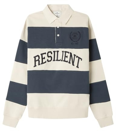 Springfield Resilient Cut & Sew Rugby Polo L/S, Blanco, L para Hombre