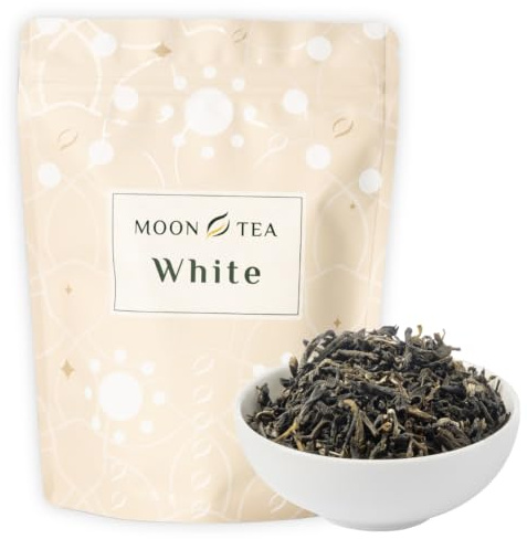 MoonTea | Tè Bianco Mao Feng - 25 g | Tè Vietnamita in Foglia | Foglie Intere Selezionate - Aroma Floreale - Gusto Morbido e Delicato - Basso Contenuto di Caffeina - Confezione Termosaldata